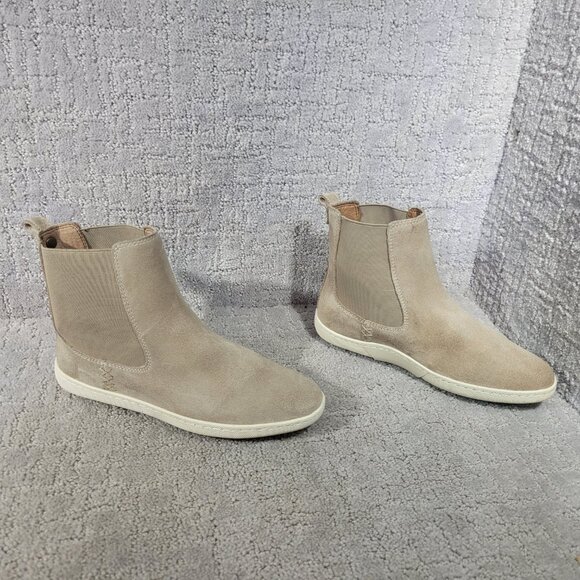 Frye Melissa Women's Size US 6 M Beige Pull On Suede Leather Ankle Chelsea Boots - Picture 5 of 9